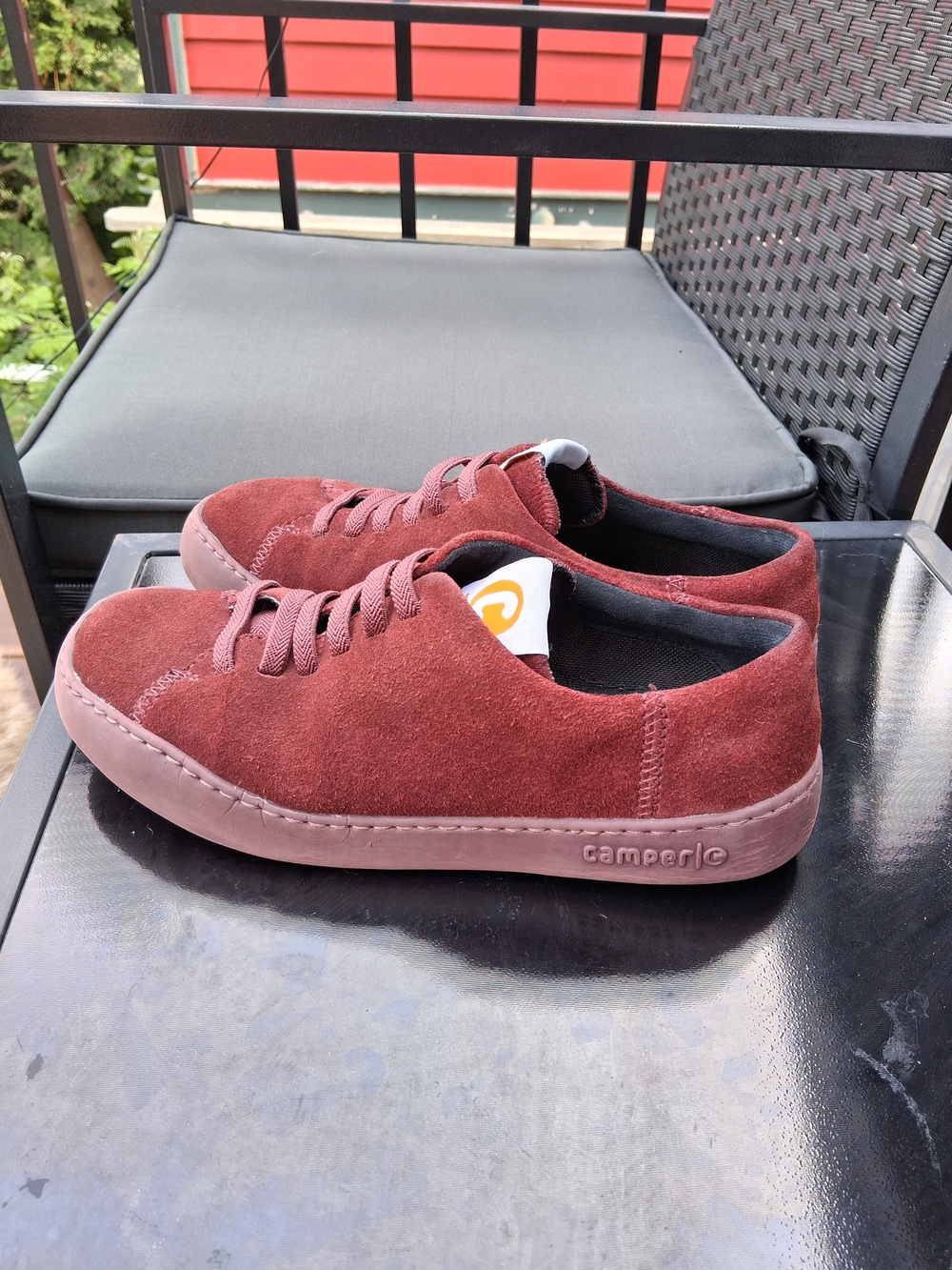 Camper Burgundy Rose Suede Low-Top Sneakers